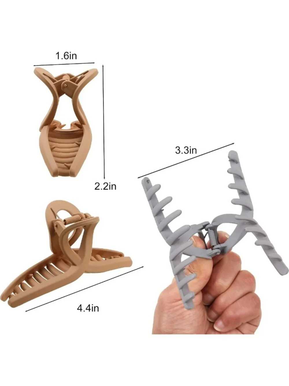 Thick Hair Clips for Women - Large Butterfly Jaw Clips, Strong Hold for Long
